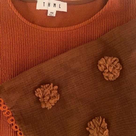 Elegant rust color fun Sleeve Top - Picture 3 of 6